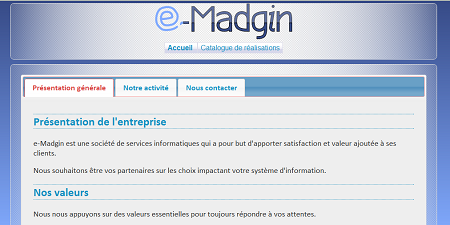 Site de présentation e-Madgin